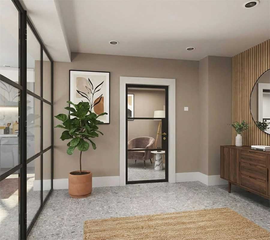 kornich aluminuim internal single door in black