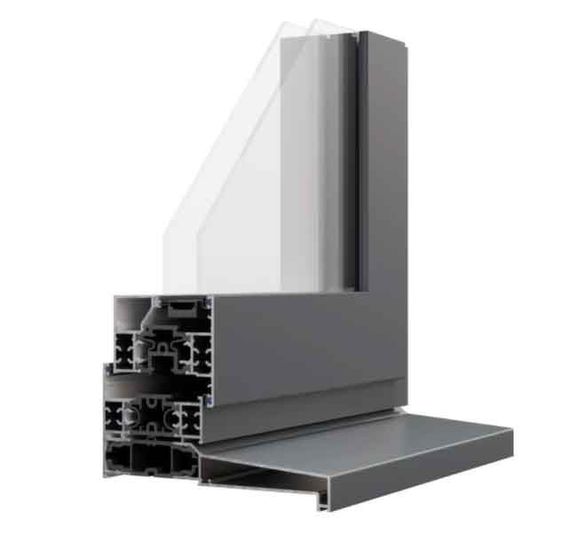 grey slimline aluminium windows
