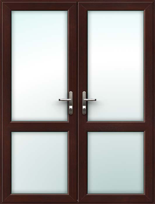 rosewood upvc french doors with mid rails