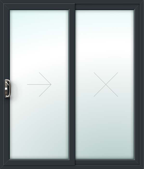 grey 2 pane upvc sliding patio doors