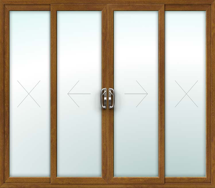 oak 4 pane upvc sliding patio doors